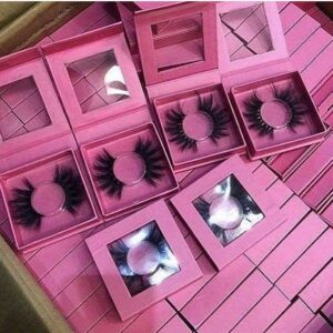 3d mink strip lashes wholesale with pink eyelashes packaging