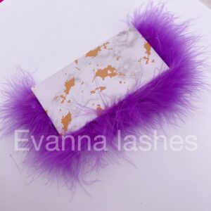 wholesale custom eyelash packaging box with purple feather