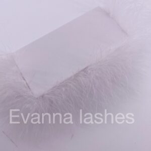 create your own eyelash packaging with white feather