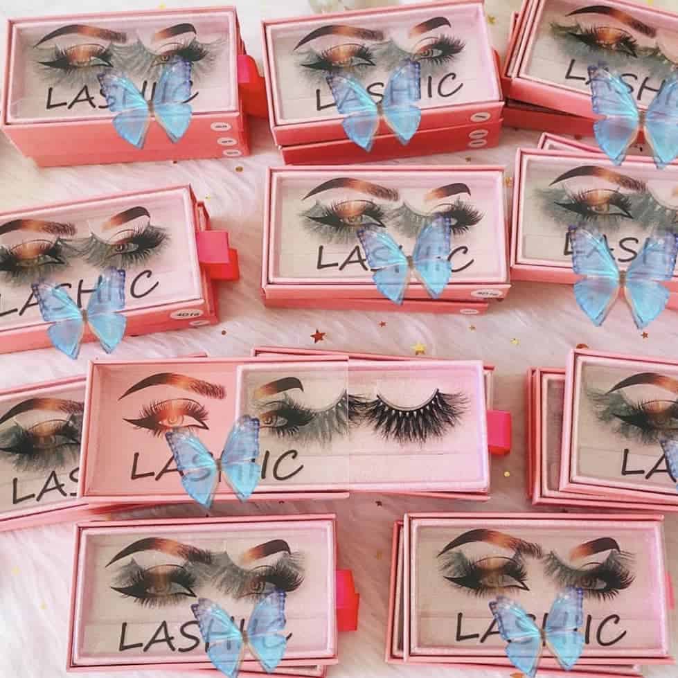 wholesale mink eyelashes with customized lashes packaging