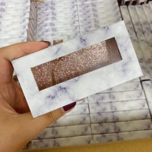 white marble eyelash packaging create your own eyelash packaging