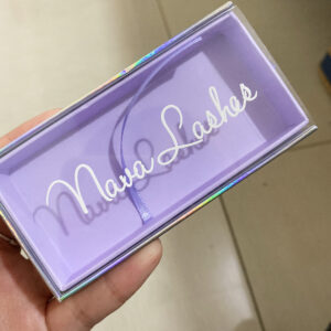 wholesale custom eyelash packaging box purple package